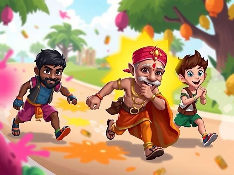 Festive Holi Sprint playable characters from different Indian regions